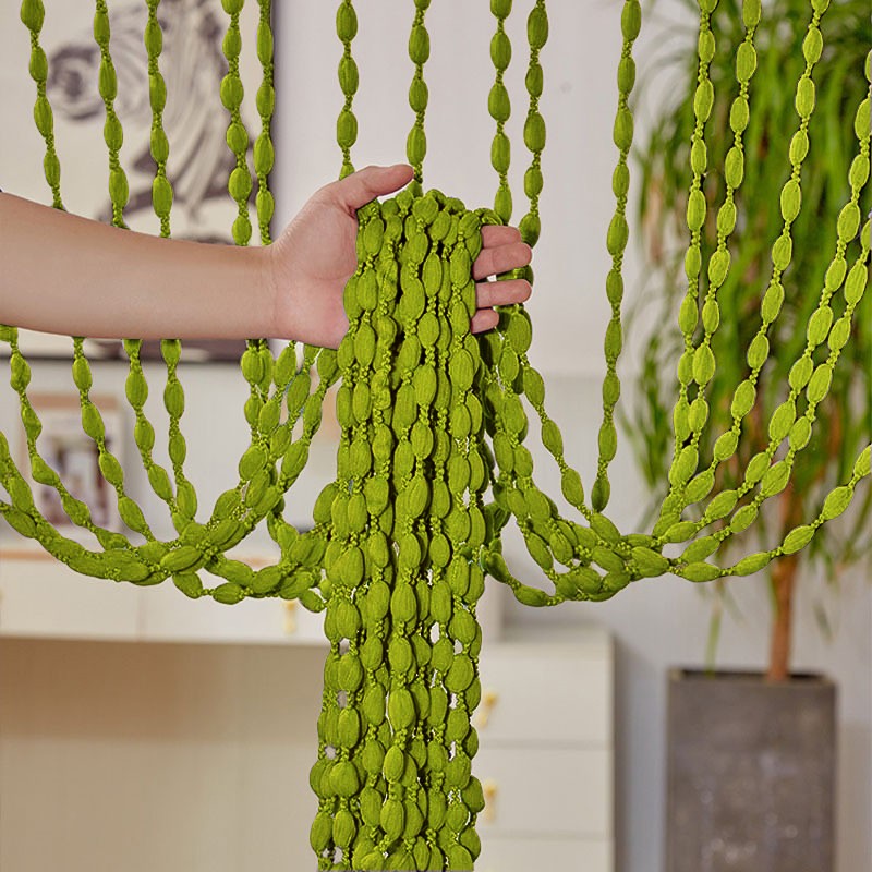 Cortinas de porta de poliéster com contas, lanterna, cordão com borla, hotel, sa