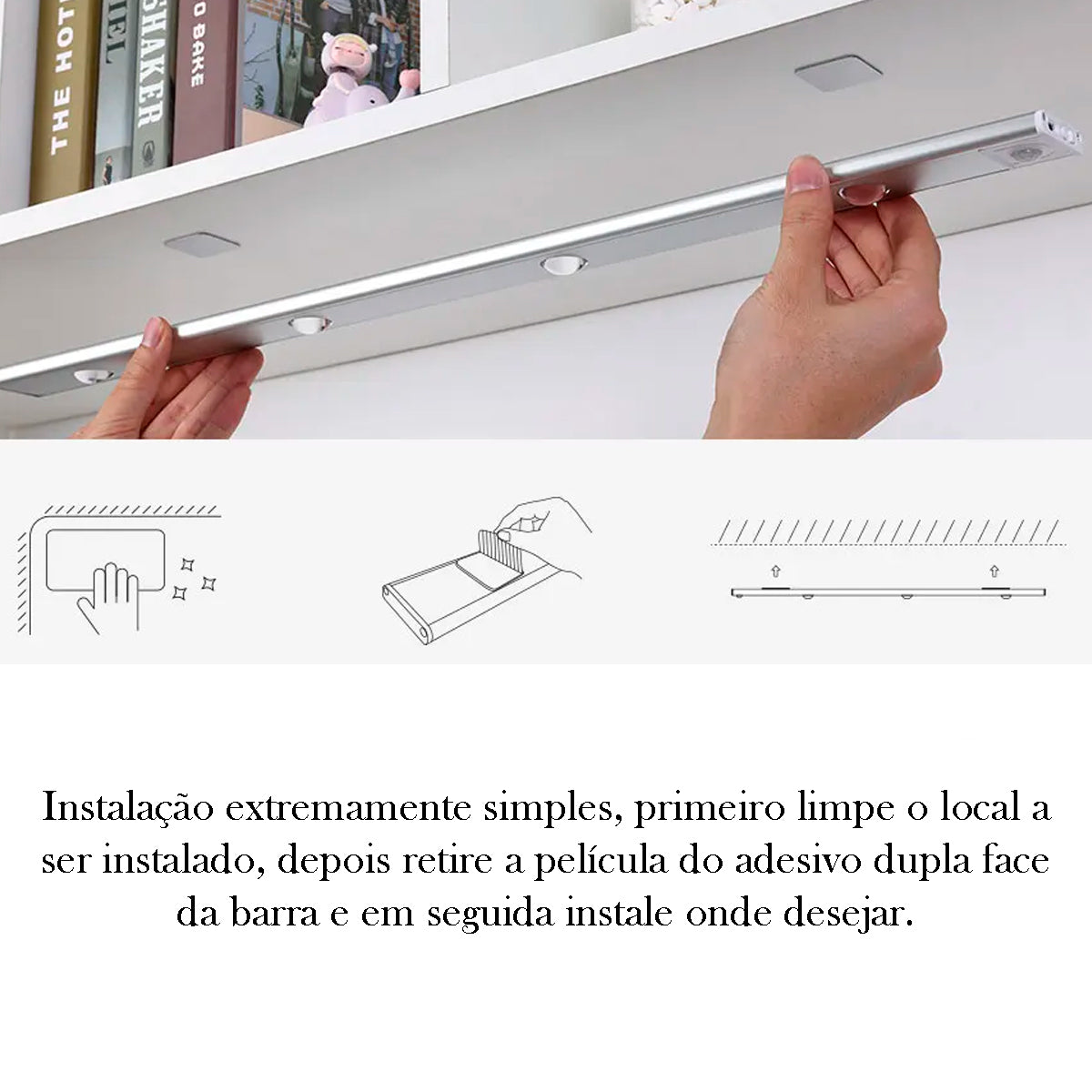 Luminária Barra Led C/ Sensor Presença para decoração de bancada