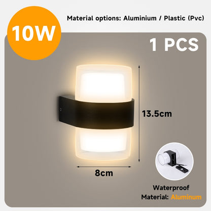 Lâmpada de jardim ao ar livre, Lâmpada para corredores, lâmpada para varandas, Impermeável LED Wall Light