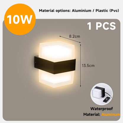 Lâmpada de jardim ao ar livre, Lâmpada para corredores, lâmpada para varandas, Impermeável LED Wall Light