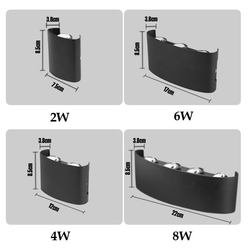 Lâmpada de jardim ao ar livre, Lâmpada para corredores, lâmpada para varandas, Impermeável LED Wall Light
