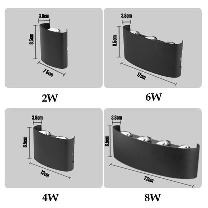 Lâmpada de jardim ao ar livre, Lâmpada para corredores, lâmpada para varandas, Impermeável LED Wall Light
