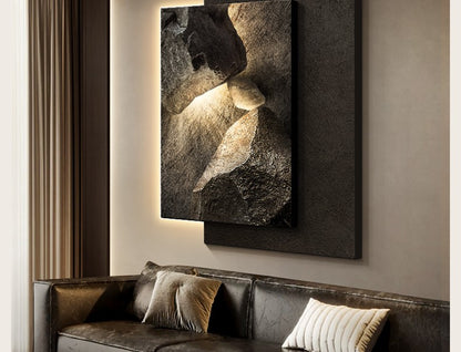 Pintura com luz LED abstrata e sofisticada