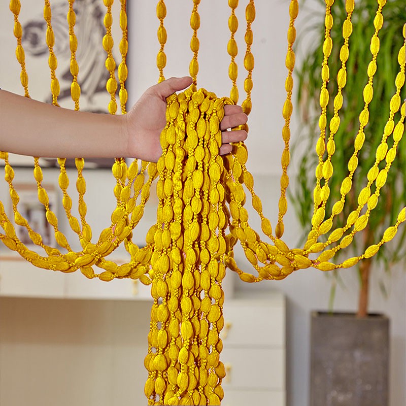 Cortinas de porta de poliéster com contas, lanterna, cordão com borla, hotel, sa