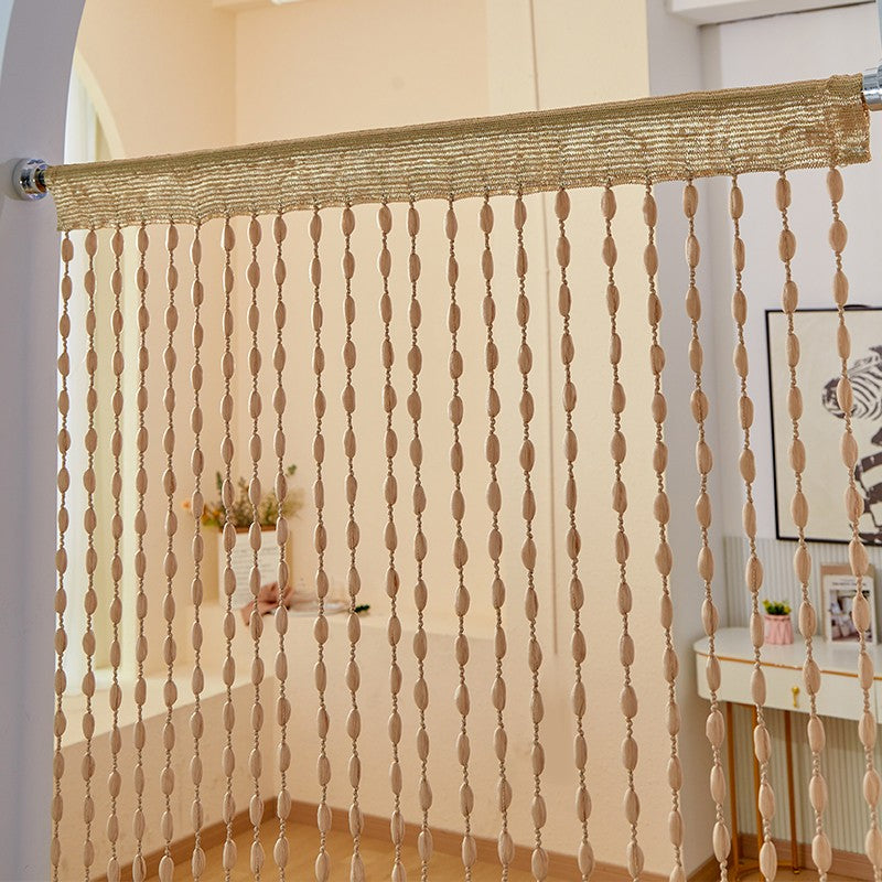 Cortinas de porta de poliéster com contas, lanterna, cordão com borla, hotel, sa