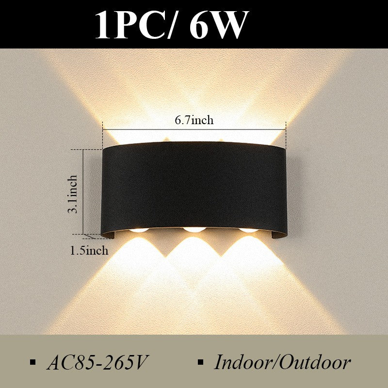 Lâmpada de jardim ao ar livre, Lâmpada para corredores, lâmpada para varandas, Impermeável LED Wall Light