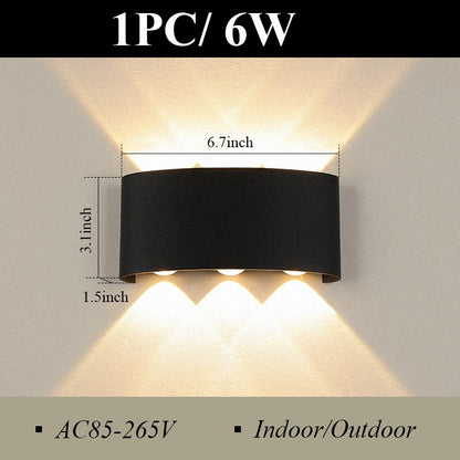 Lâmpada de jardim ao ar livre, Lâmpada para corredores, lâmpada para varandas, Impermeável LED Wall Light