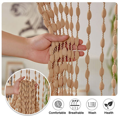 Cortinas de porta de poliéster com contas, lanterna, cordão com borla, hotel, sa