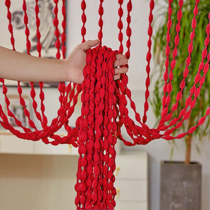 Cortinas de porta de poliéster com contas, lanterna, cordão com borla, hotel, sa