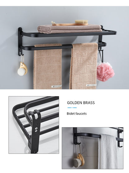 Suporte de Toalha Preto fosco