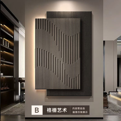 Pintura decorativa de varanda, entrada de sala de estar com led