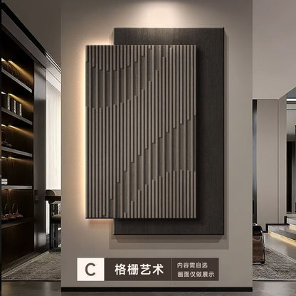 Pintura decorativa de varanda, entrada de sala de estar com led