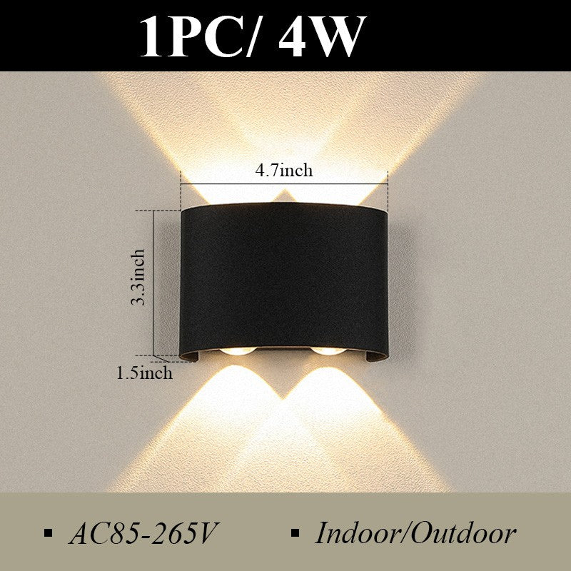 Lâmpada de jardim ao ar livre, Lâmpada para corredores, lâmpada para varandas, Impermeável LED Wall Light