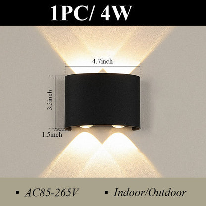 Lâmpada de jardim ao ar livre, Lâmpada para corredores, lâmpada para varandas, Impermeável LED Wall Light