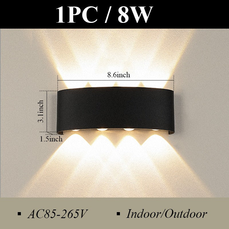 Lâmpada de jardim ao ar livre, Lâmpada para corredores, lâmpada para varandas, Impermeável LED Wall Light