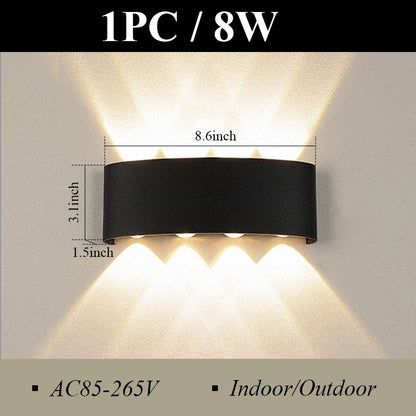 Lâmpada de jardim ao ar livre, Lâmpada para corredores, lâmpada para varandas, Impermeável LED Wall Light