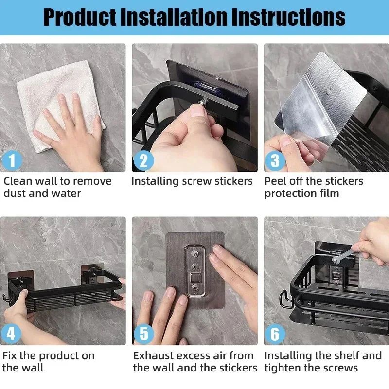 Prateleira De Banheiro De Liga De Alumínio, Organizador De Armazenamento De Cozi