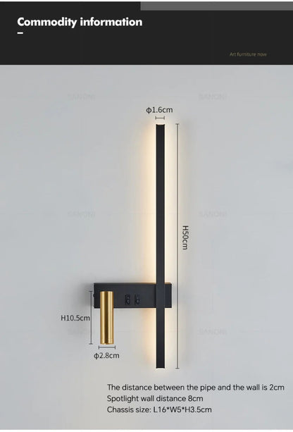 Arandela de Led para sala de estar e quarto