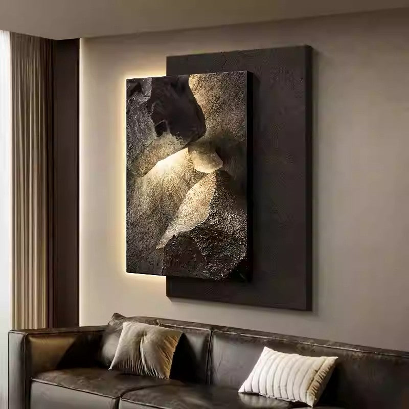 Pintura com luz LED abstrata e sofisticada