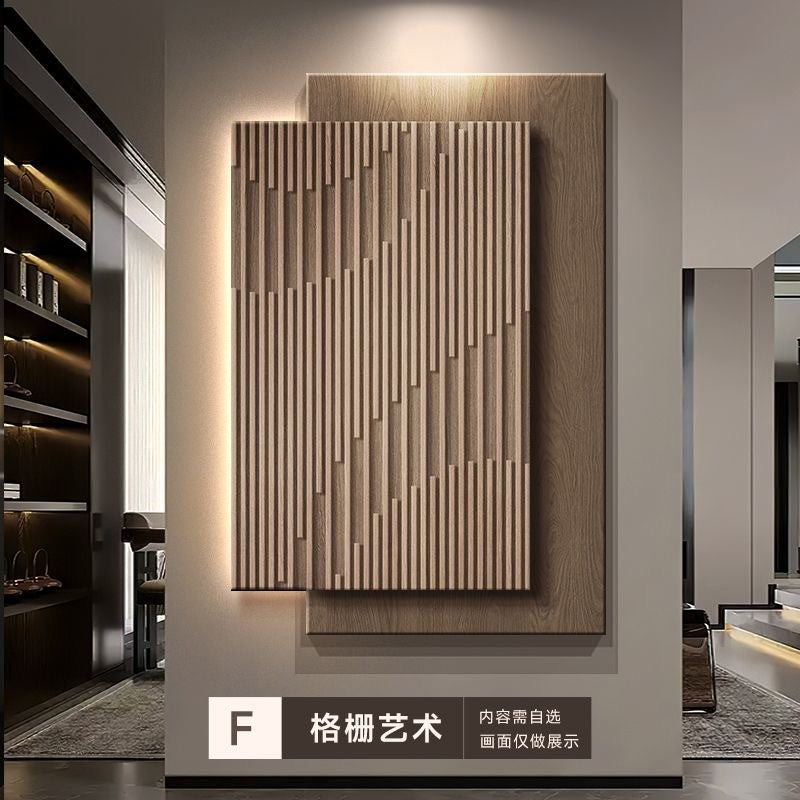 Pintura decorativa de varanda, entrada de sala de estar com led