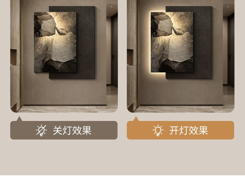 Pintura com luz LED abstrata e sofisticada