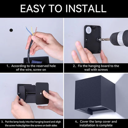 Lâmpada de jardim ao ar livre, Lâmpada para corredores, lâmpada para varandas, Impermeável LED Wall Light