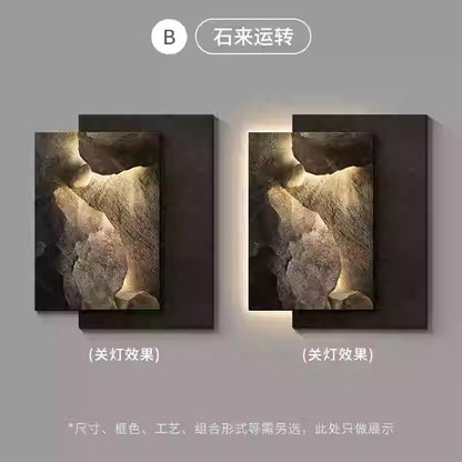 Pintura com luz LED abstrata e sofisticada