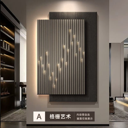 Pintura decorativa de varanda, entrada de sala de estar com led