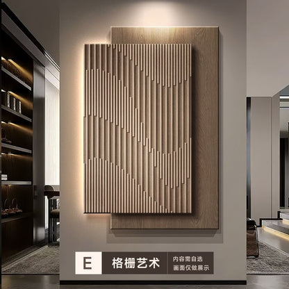 Pintura decorativa de varanda, entrada de sala de estar com led