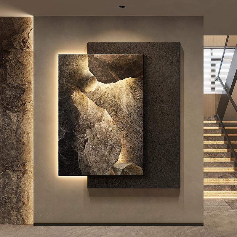 Pintura com luz LED abstrata e sofisticada