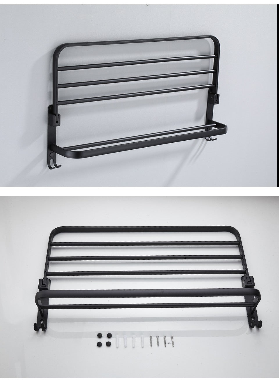 Suporte de Toalha Preto fosco